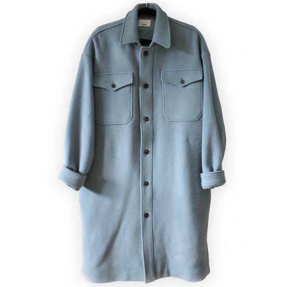 Frankie Shop blue midi shirt jacket shacket coat - Picture 5 of 8